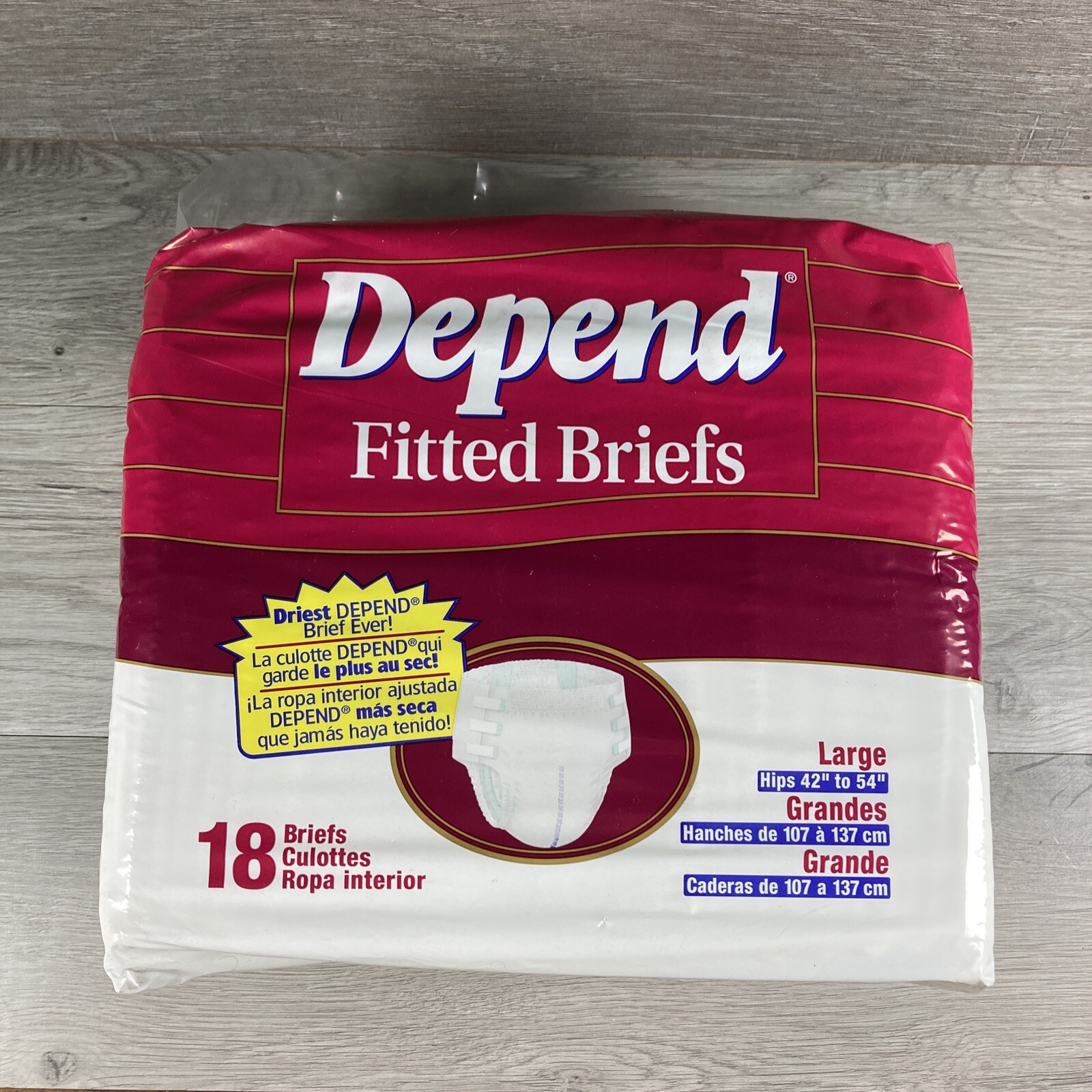 Pack Of 18 Vintage Depend Size Large Adult Diapers Fitted Briefs 1996 Depends