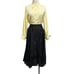 Vintage Uluwatu Womens Size S High Waist Black Floral Midi Skirt