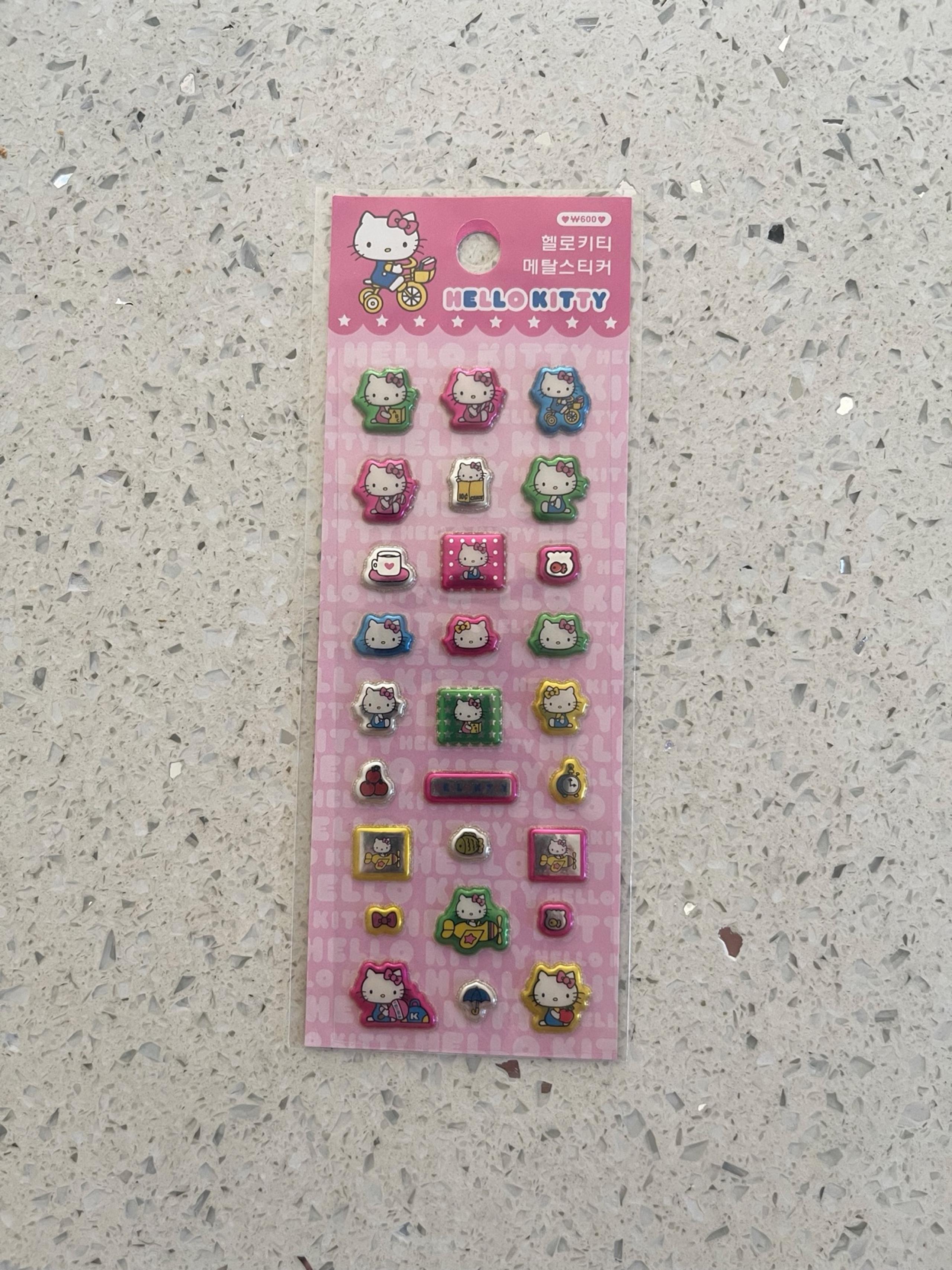 Hello Kitty Sanrio Y2K 2004 Mini Puffy Stickers Sheet