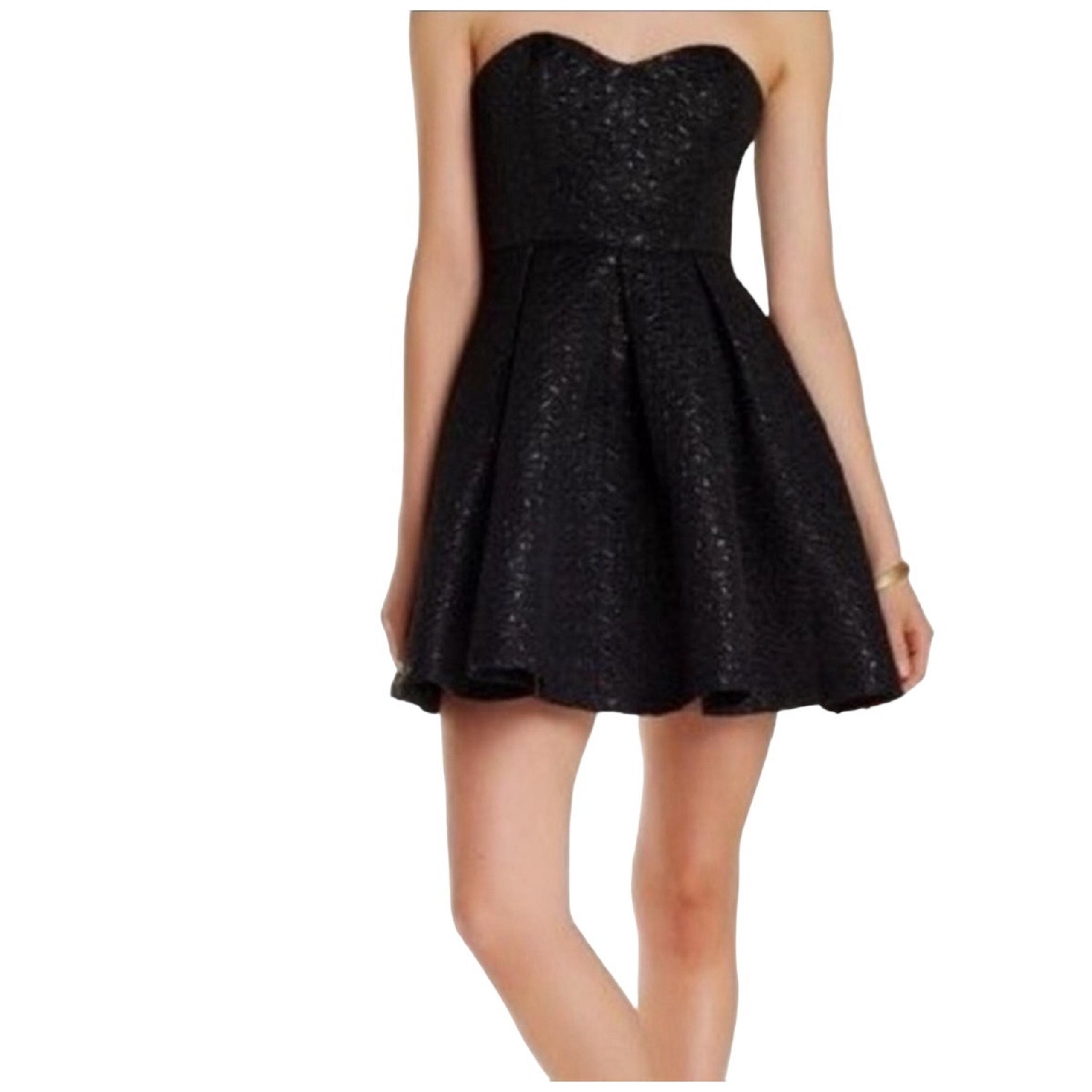 ASTR Formal Cocktail Strapless Dress Size Large Textured Black/Silver Homecoming
