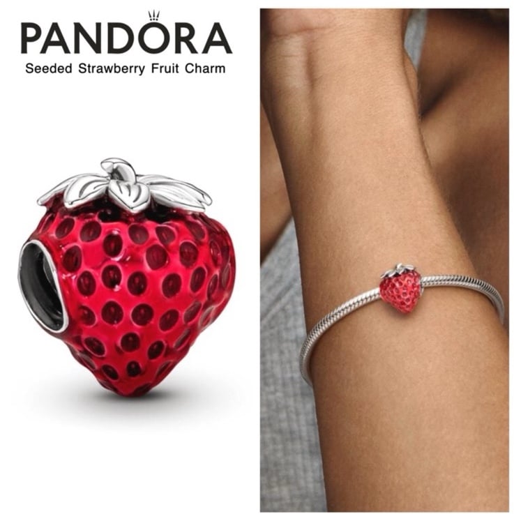 Pandora Strawberry Silver Charm