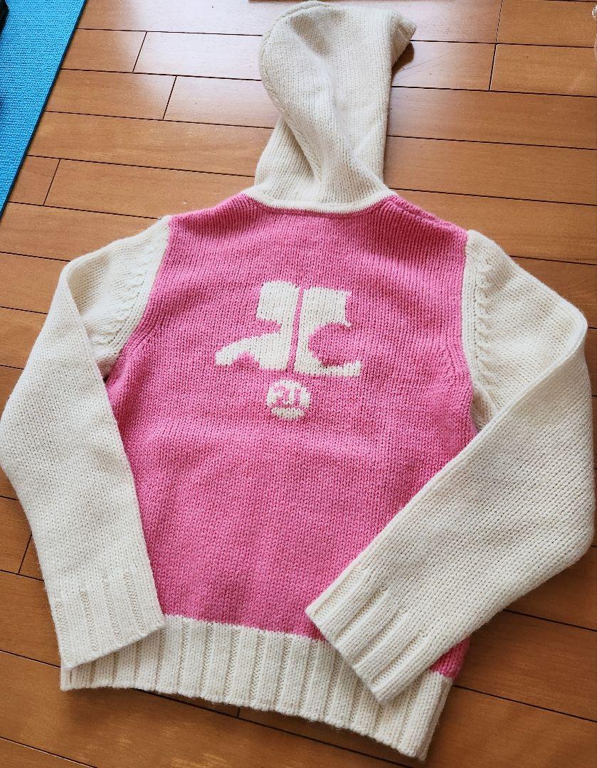 Rare Find ☆ Courreges 21 Knit Parka Pink Sweater