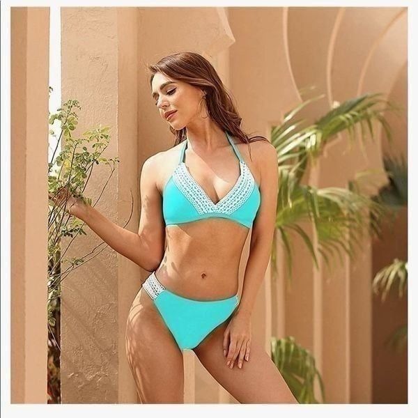 NEW Crochet Lace Two Piece Swimsuit