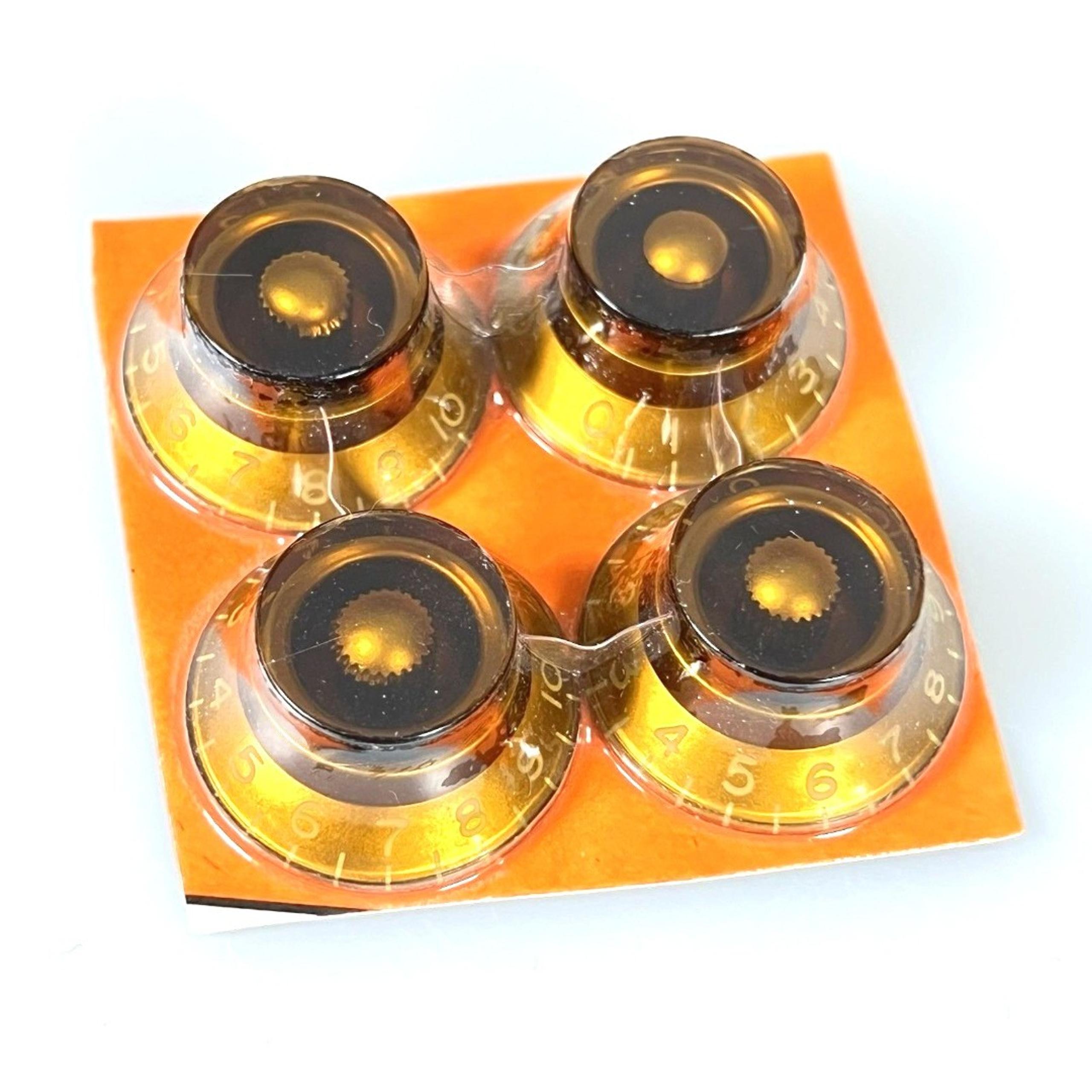 Genuine Gibson HK030 Top Hat Knobs Vintage Amber Set Of 4 Same As PRHK-030 4C