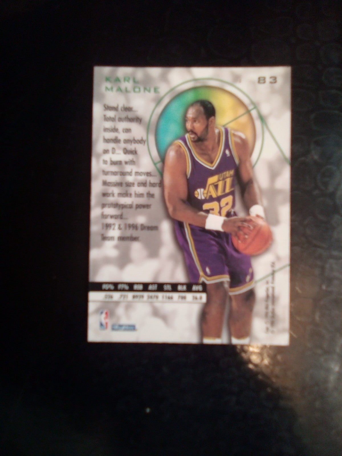 Karl Malone #83 E-XL Gold Medallion Edition Black Framed