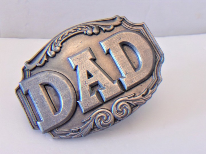 Pewter Dad Belt Buckle 1987 Siskiyou