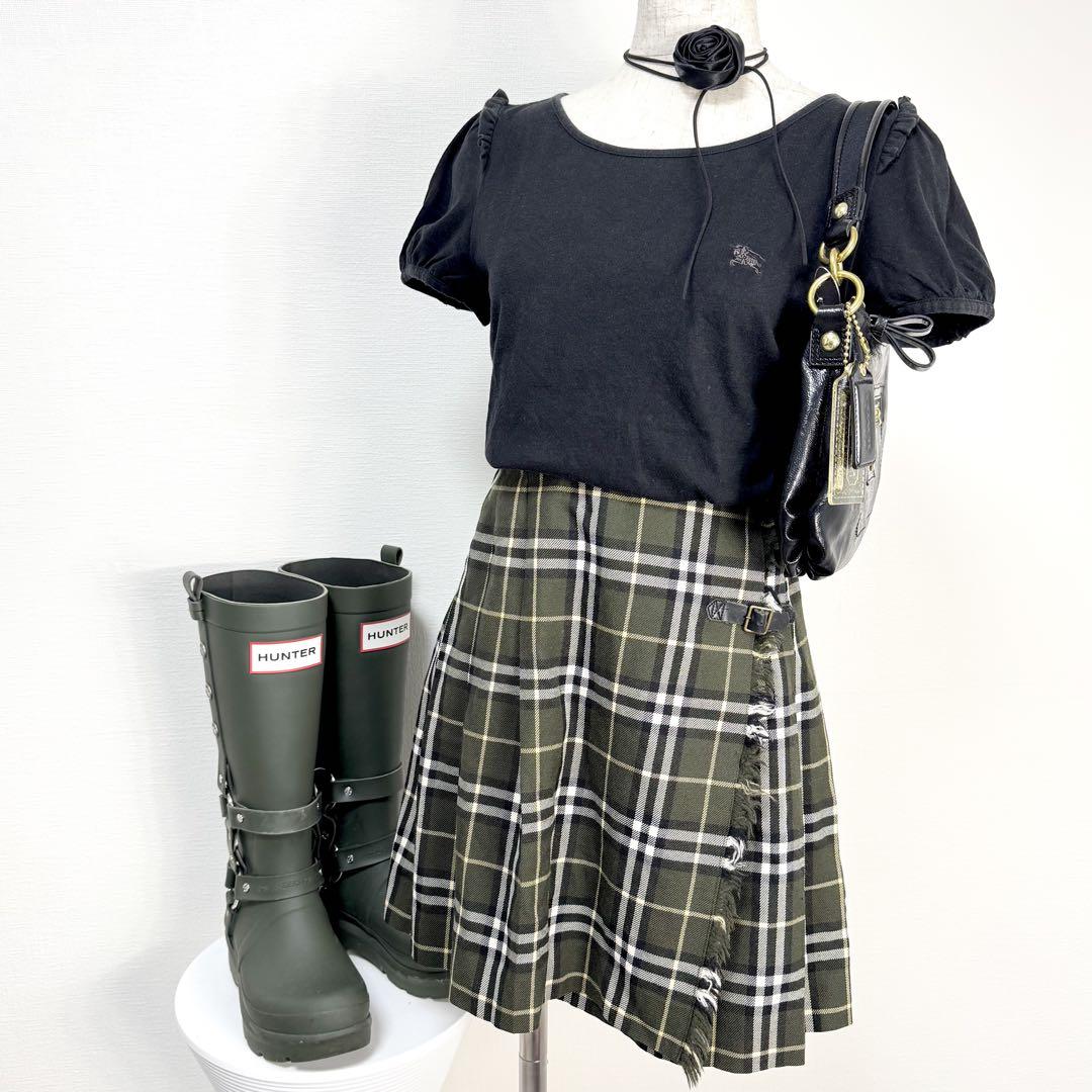 y2k✨️ BURBERRY BLUE LABEL Check Wrap Pleated Skirt