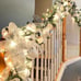 18 ft Christmas garland with ornate ornaments white silver decorated