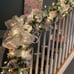 18 ft Christmas garland with ornate ornaments white silver decorated