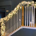 18 ft Christmas garland with ornate ornaments white silver decorated