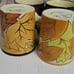 Vintage Starbucks Handpainted Fall Leaves Large Mugs 20 oz. - Set of 4