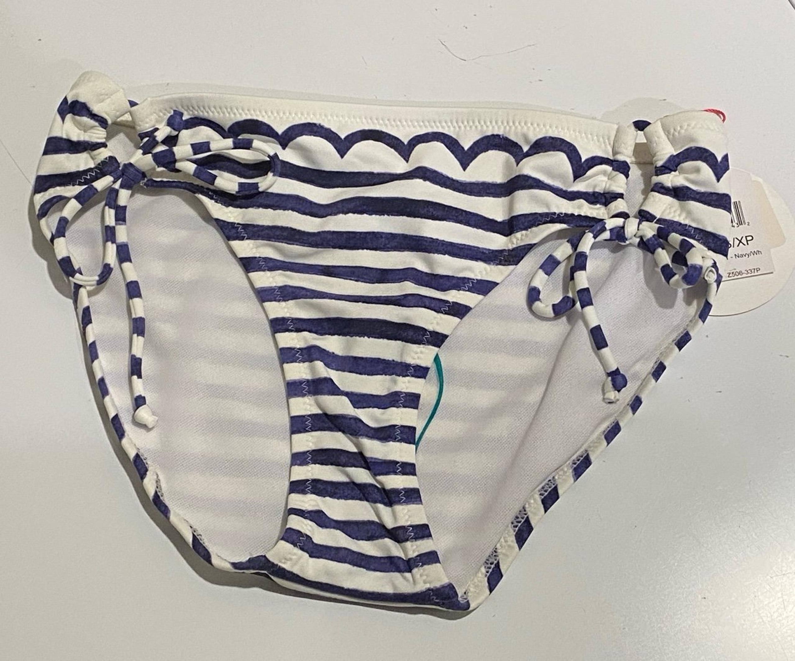 Profile Blush Gottex Swimwear Bikini Bottom Blue White Stripes Women Sz  XS NWT