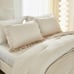 Queen Comforter Set Beige (90x90In Comforter, 2 Pillowcases)