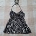 Y2k Sheer Zebra Print Tie Halter Top