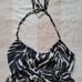 Y2k Sheer Zebra Print Tie Halter Top