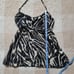 Y2k Sheer Zebra Print Tie Halter Top