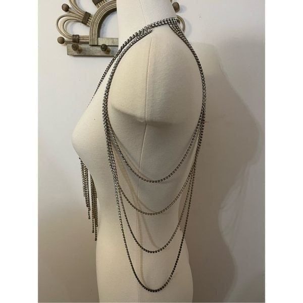 Express Y2K Rhinestone Collar/Shirt Necklace Body Jewelry