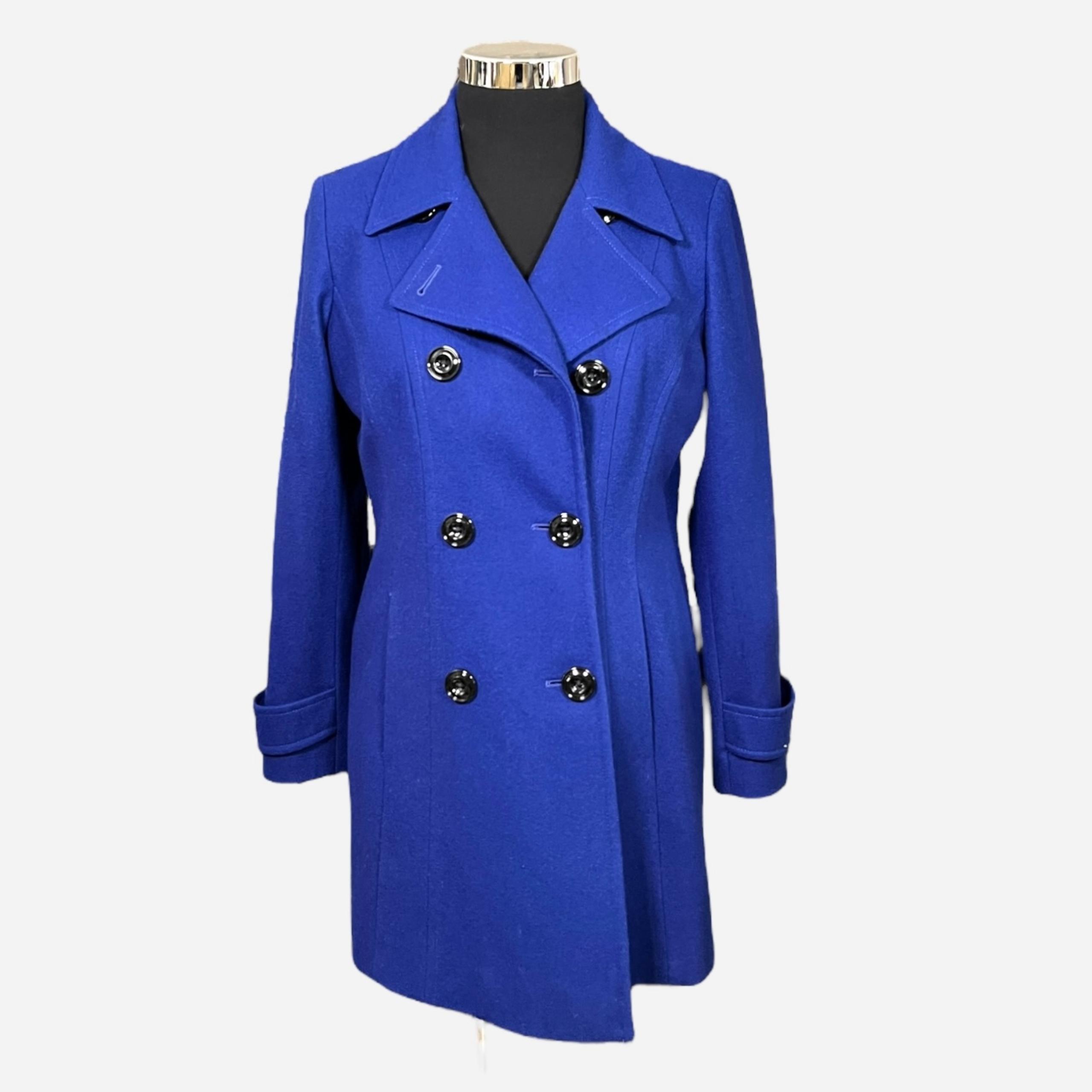 Anne Klein Double Breasted Women’s Blue Pea Coat Sz L