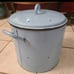 Antique Rare Round Tall Light Blue Graniteware BREAD Container