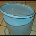 Antique Rare Round Tall Light Blue Graniteware BREAD Container