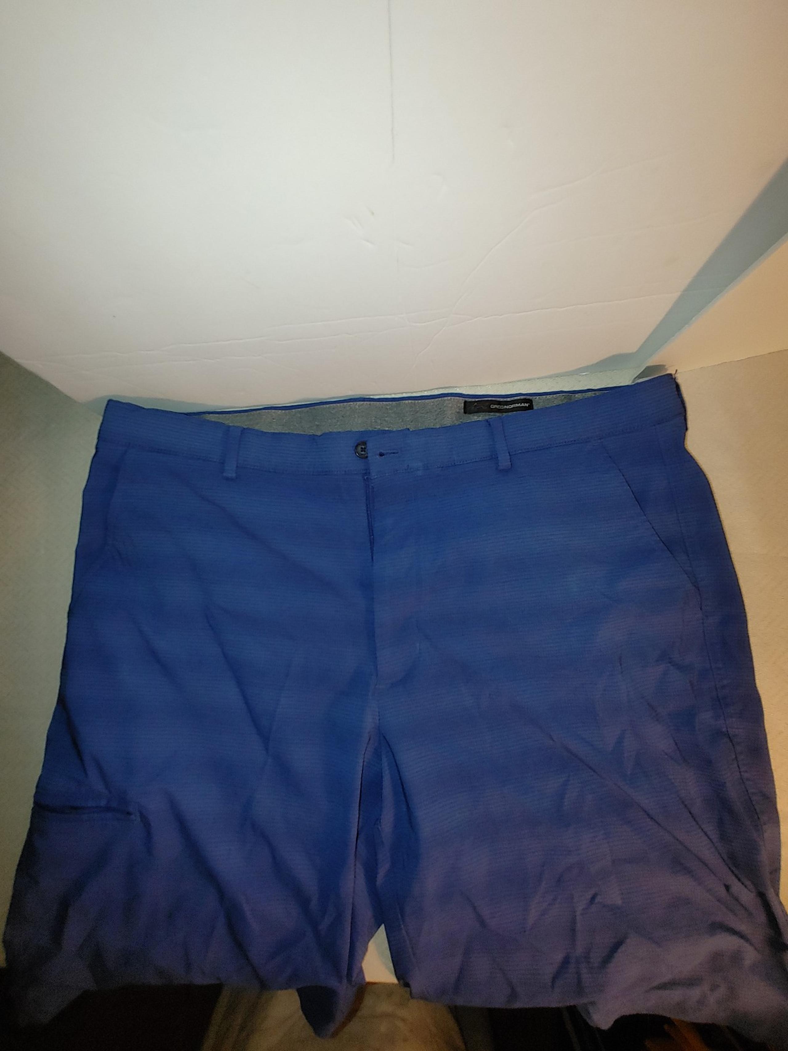 Golf Shorts Greg Norman Men's Blue Size Waist 38 Stretch Waist Logo