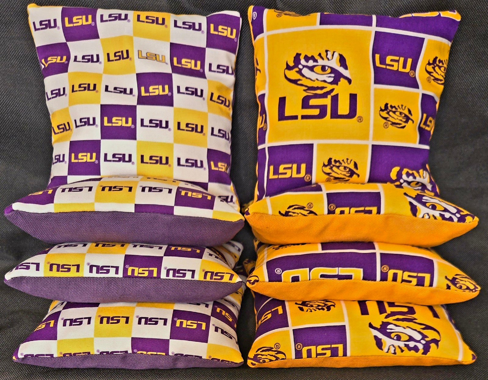Set of 8 LSU Cornhole Bags FREE SHIPPING