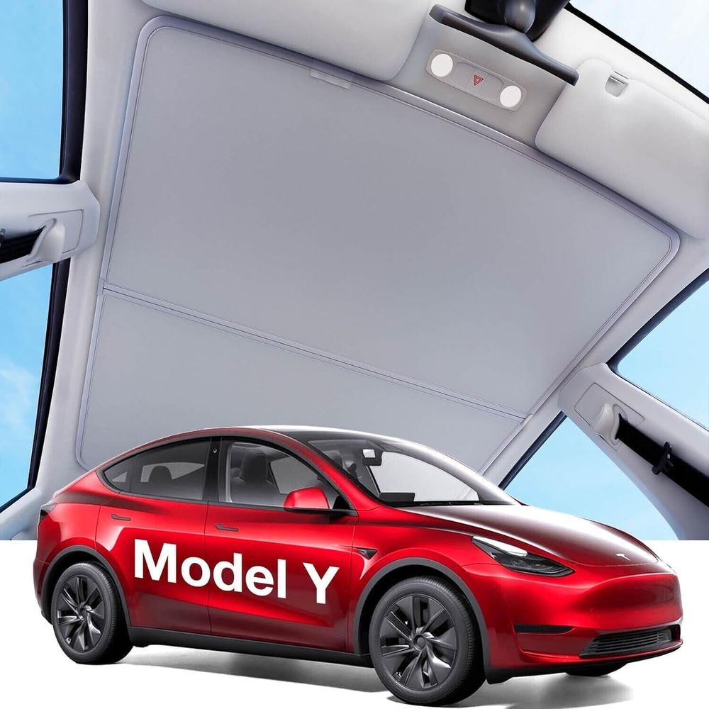 2020/2024 Upgrade Tesla Model Y 3-Gen Heat Insulation Glass Roof Sun Shade Gray