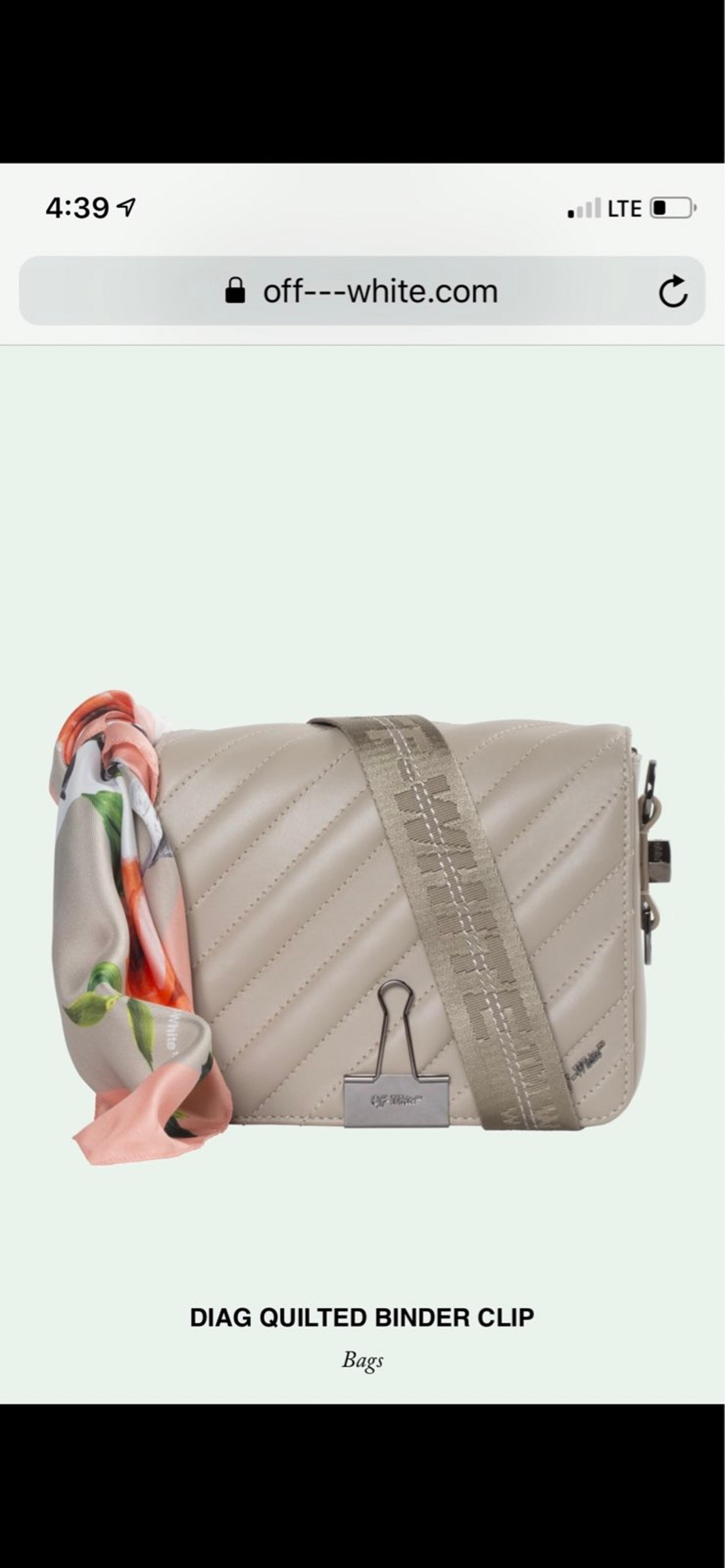 Off-White bag spring collection diag quilted binder clip bag