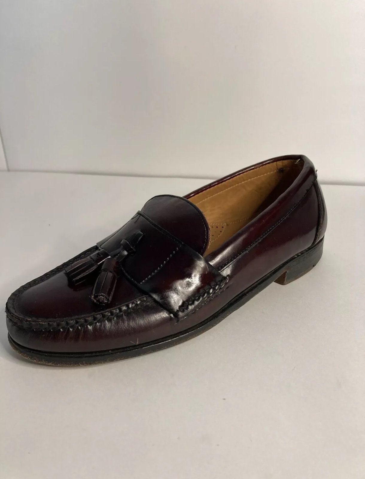 Maine Classics Mens Size 8D Burgundy Handcrafted in Maine USA Tassel Loafers