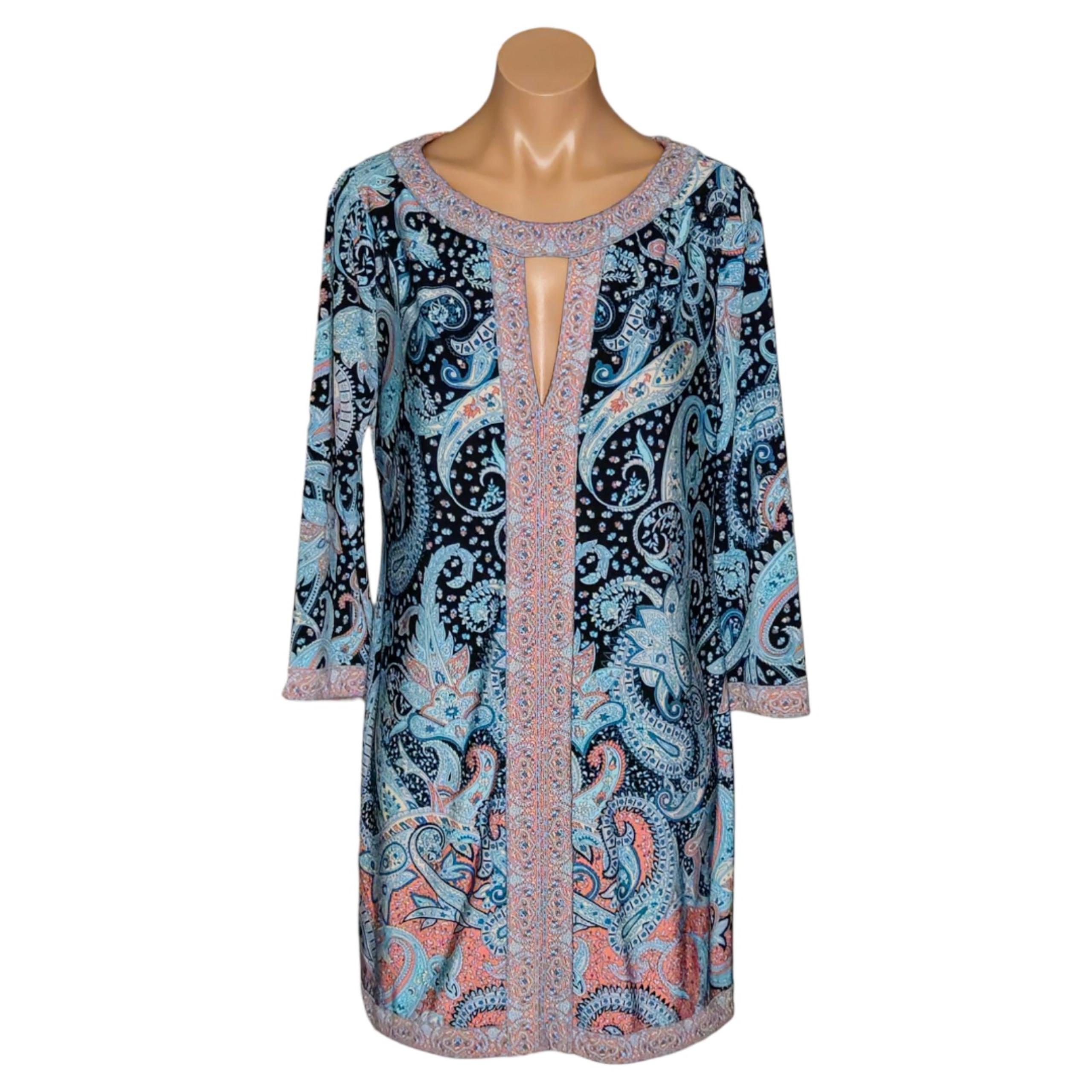 BCBGMAXAZRIA Boho paisley pattern Shift dress