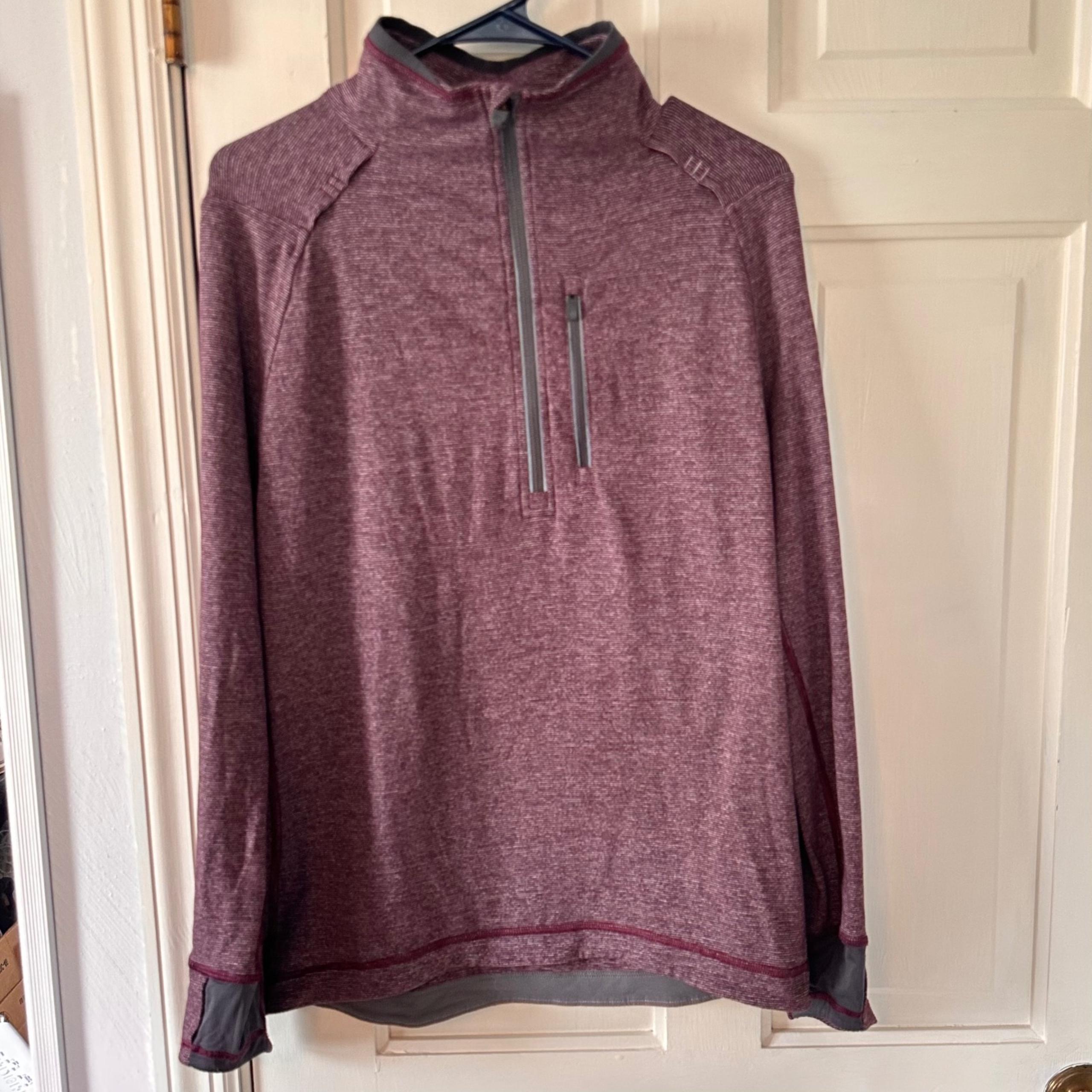 Lululemon Athletica Pullover Half Zip Long Sleeve Work Out Top Size Womens L