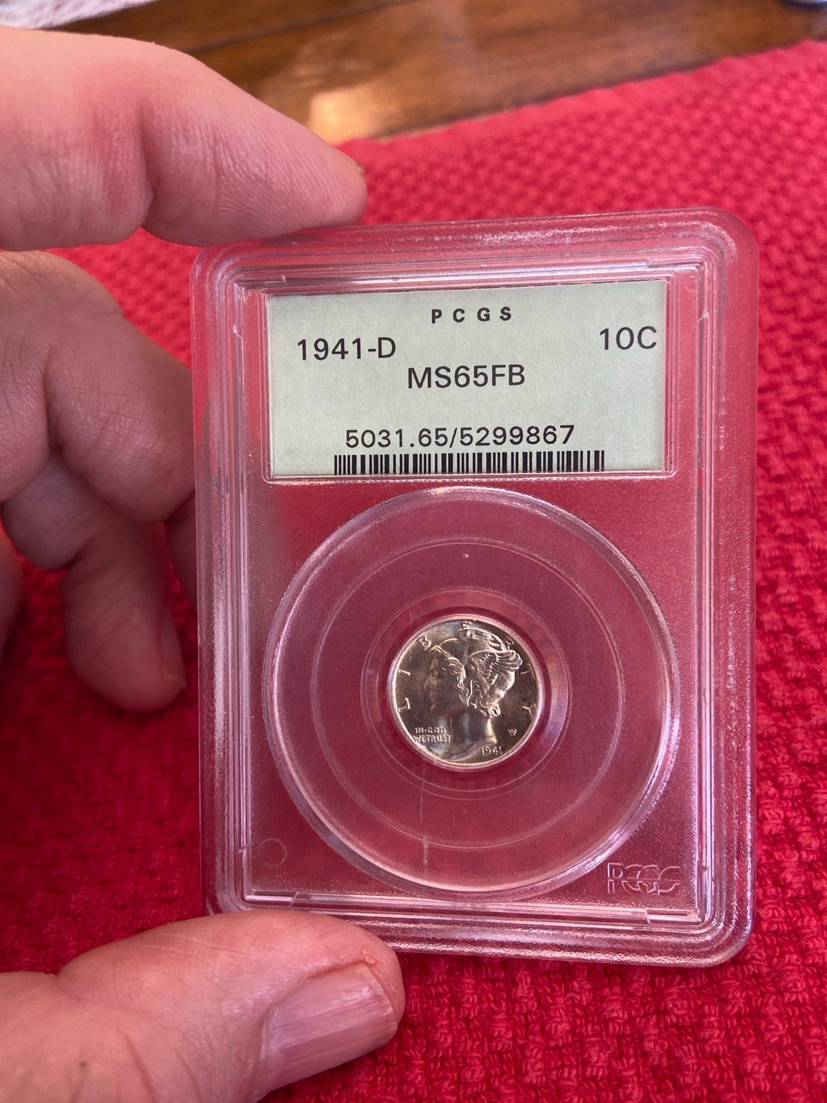 PCGS Certified 1941 D MS 65 FB Mercury Dime