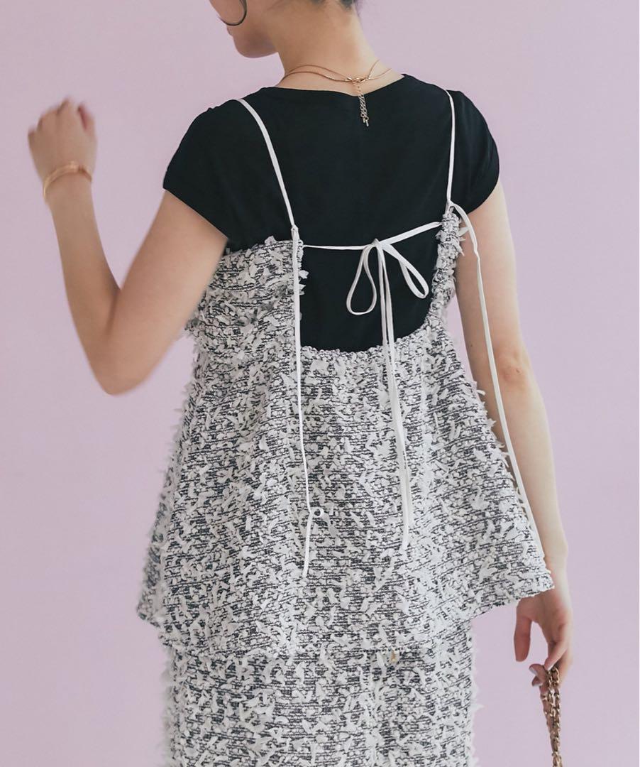 【Brand New】La boutique BonBon Carami Tweed Camisole