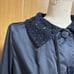 Harrods Spring Coat with Lace Collar and Cuffs, Navy Blue, Size 2