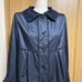 Harrods Spring Coat with Lace Collar and Cuffs, Navy Blue, Size 2