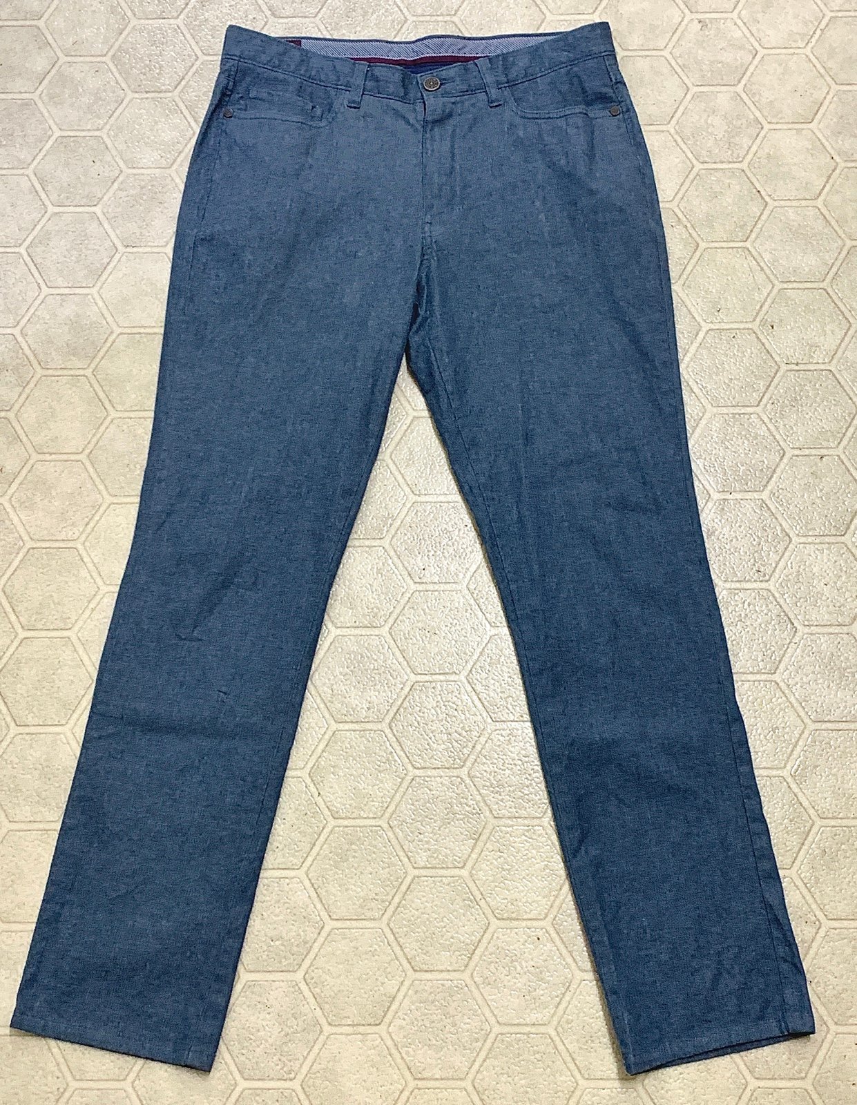 Men’s 32 x 32 Johnston & Murphy Blue-Grey Slim Fit Zip Fly Pants