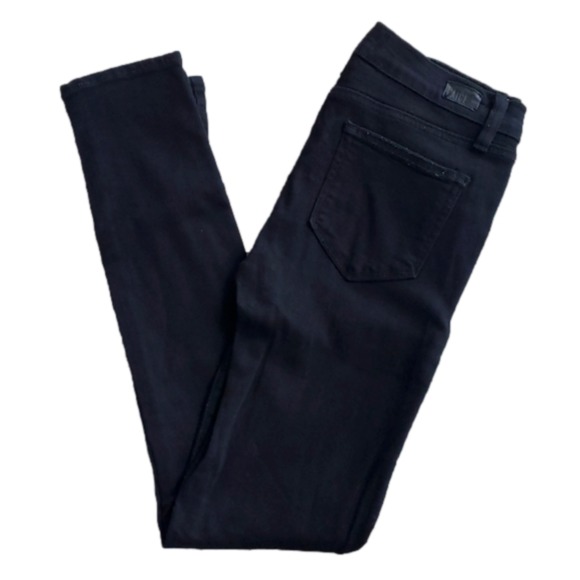 Paige Very Black Mid Rise Verdugo Ultra Skinny Jeans Size 28 Waist 26 Inches