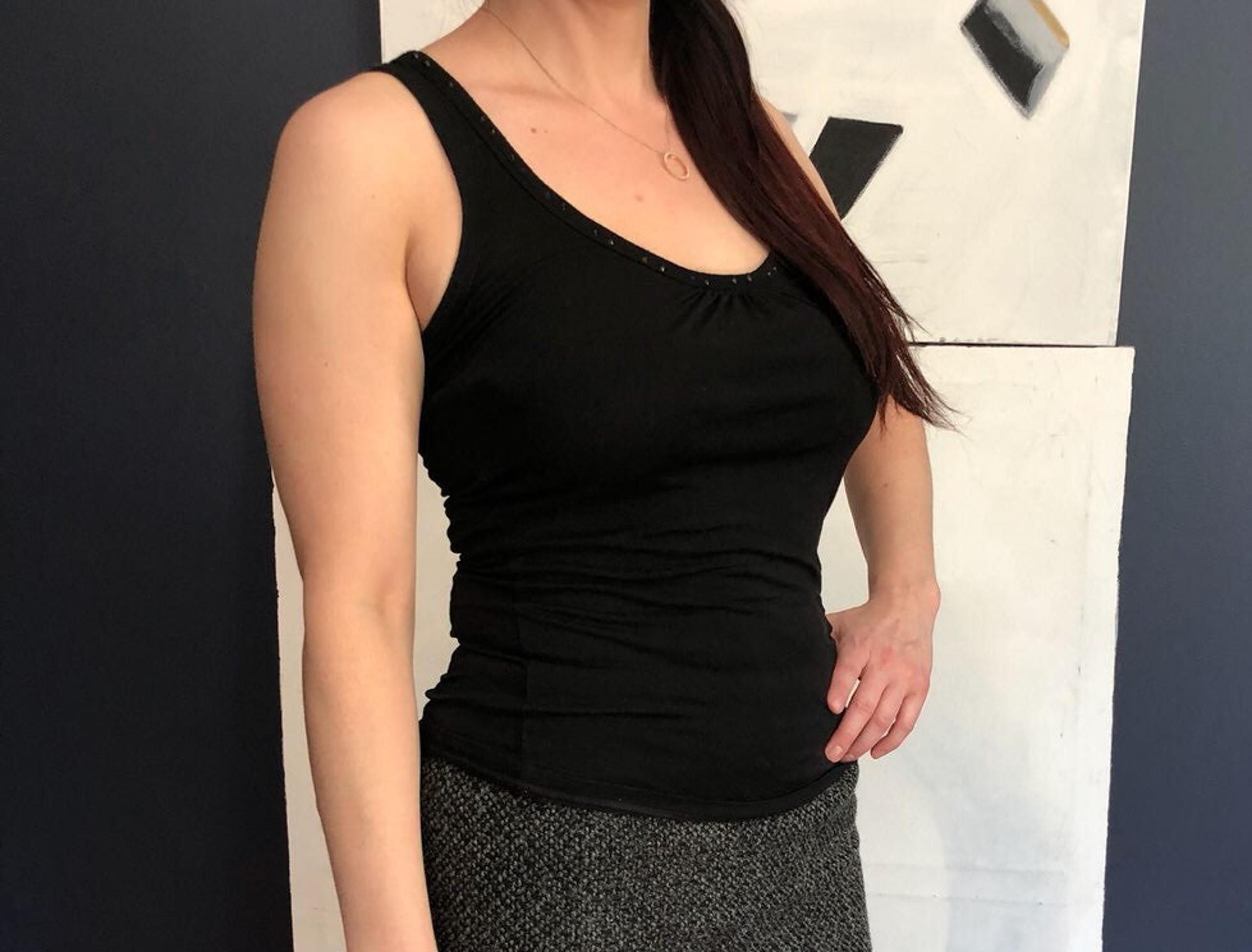 Zara Black Racerback Tank Top Embellishe
