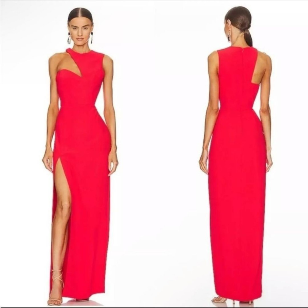 Amanda Uprichard Gilda Maxi Gown In Crimson Red SIZE M