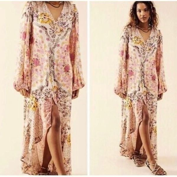 New Free People Maris Printed Midi Dress Size M Retail 168