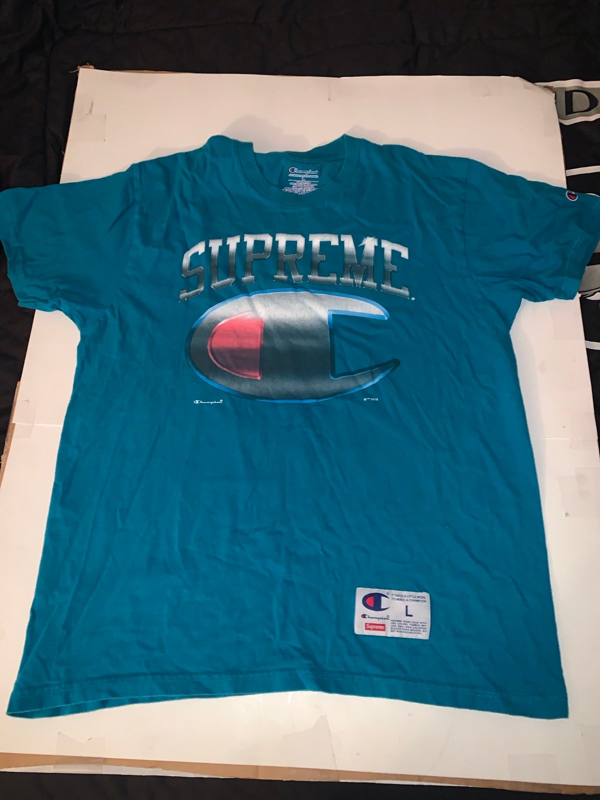 2019 Supreme x Champion big logo T-shirt