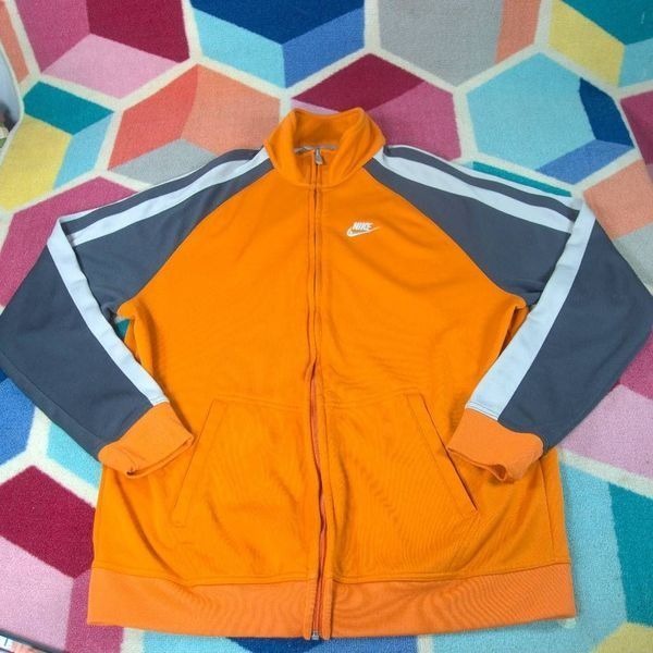 Nike Men's Orange and Grey Jacket Size XL