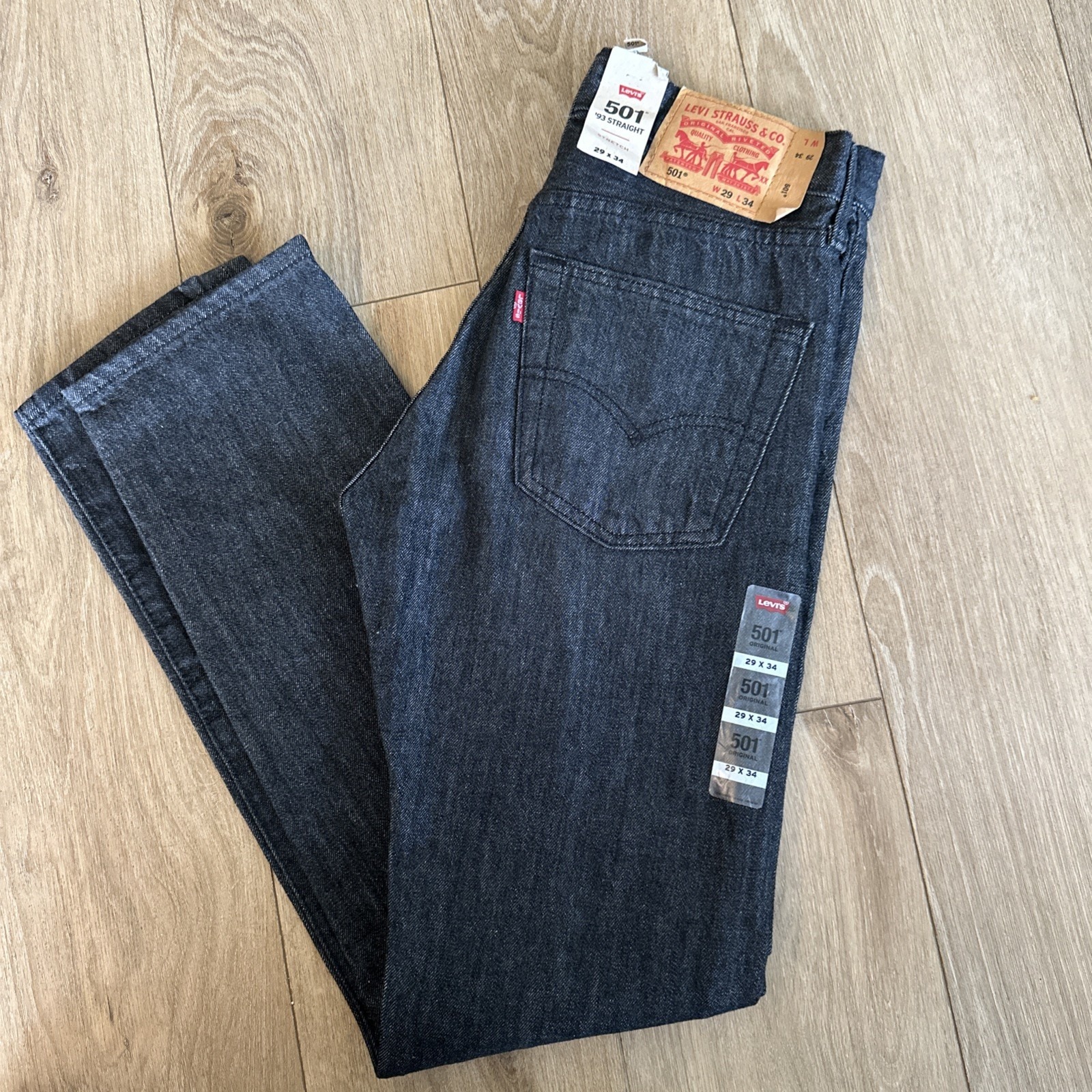 Levi's Men's 501 Original Fit Straight Jeans Button Fly Dark Wash 29x34 NEW
