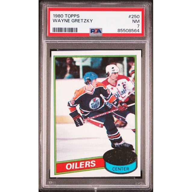 Graded 1980 Topps Wayne Gretzky #250 2nd Year Card PSA 7