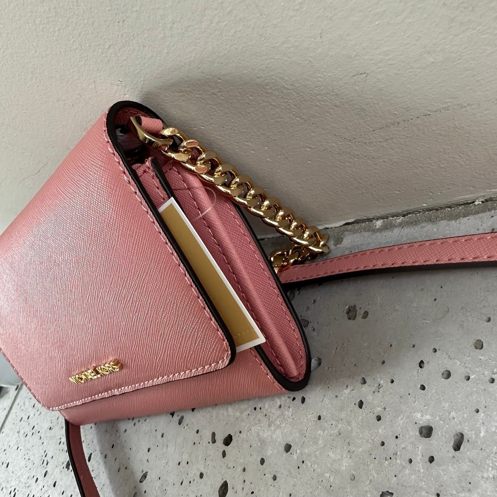 michael michael kors jet set travel saffiano leather smartphone crossbody