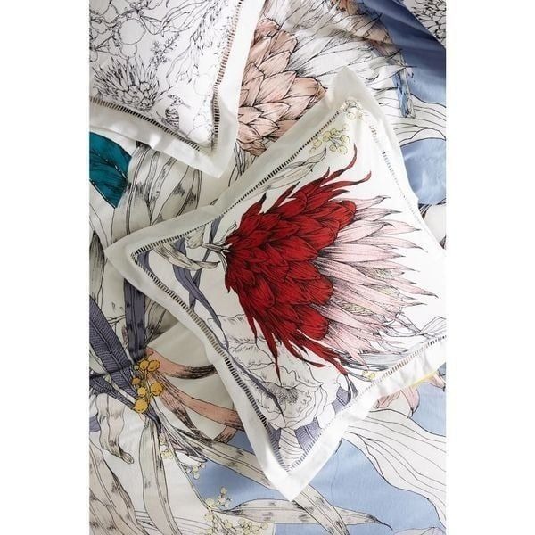 Anthropologie Longina Sketched Songbird Euro Sham Cotton HTF Floral Pillowcase