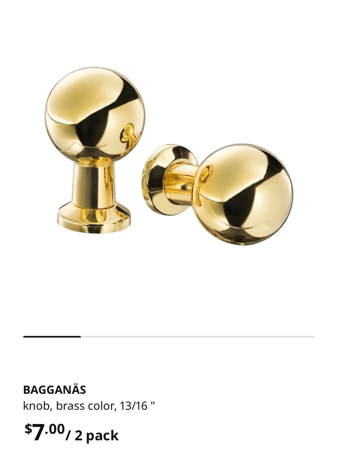 Ikea brass knobs