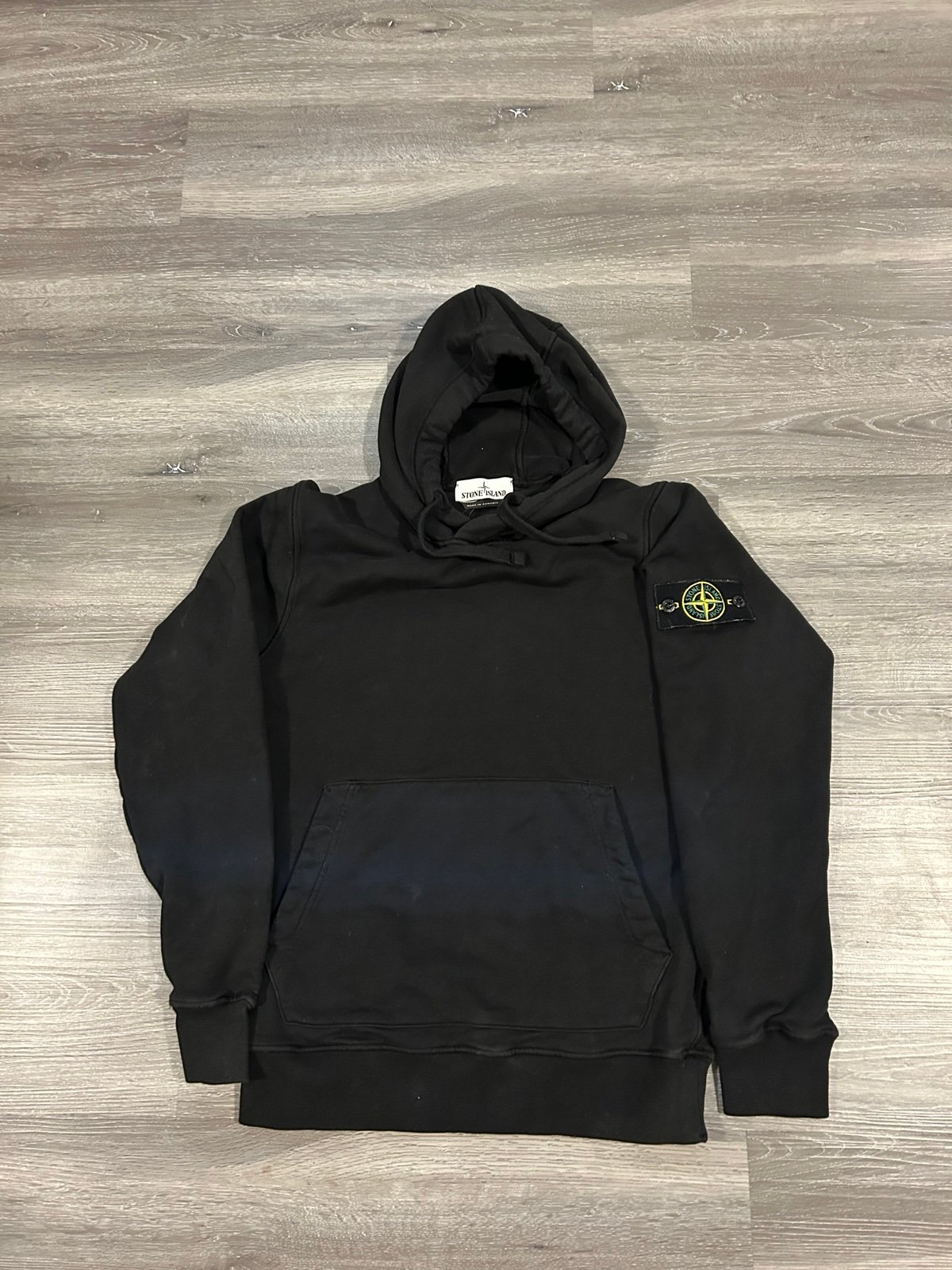 Black Stone Island Mens Hoodie Sz Medium