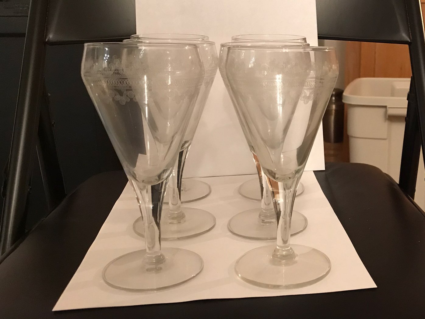 6 Antique Champagne Flutes