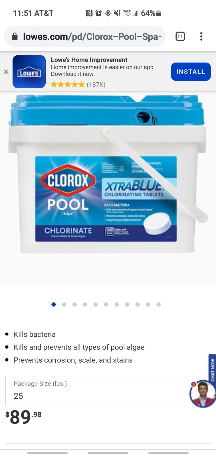Clorine pods